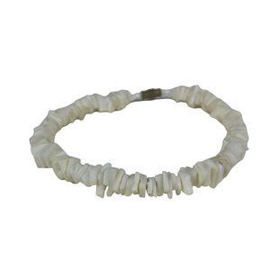 White Chip Plastic Beaded Bracelet 10  in  Jewelry Beach Ocean Unisex Men XL